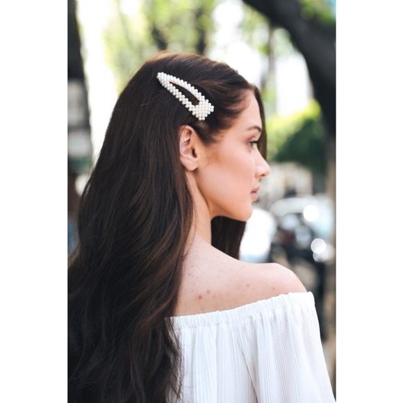 1 Pearl hair clip snap oversize trendy - Picture 2 of 4
